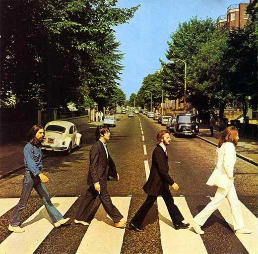 la carátula de Abbey road de The Beatles