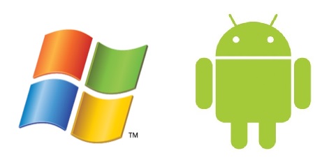 los logotipos de windows y android