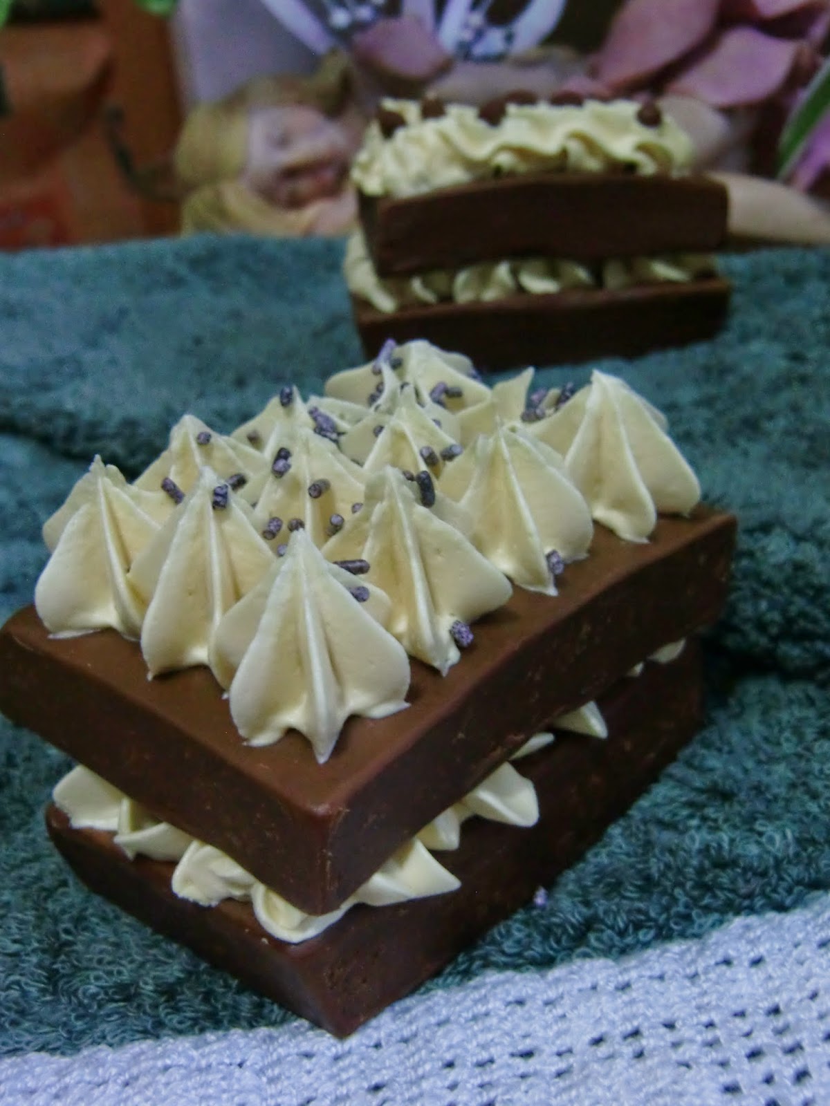 Jabón artesano en forma de tarta de chocolate 