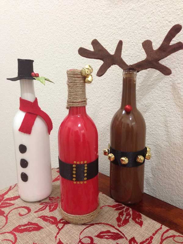 Botellas de navidad decorativas
