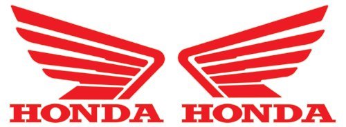 Adhesivos con el logo de Honda y sus alas, color rojo, 14 cm (2 unidades)