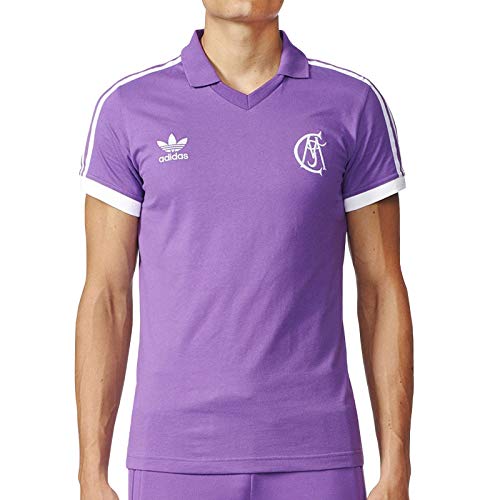 adidas Originals Real Madrid - Camiseta de fútbol para hombre, diseño retro, color morado, XS, Púrpura