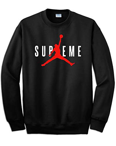 Artist - Sudadera con estampado Supreme Michael Jordan 23 - Color negro, estampado en color rojo - No original Negro
 L