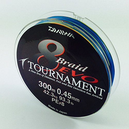 Daiwa Tournament 8 trenza EVO 300 M Multi Colour - hilo de pesca Talla:Dm: 0,26mm
