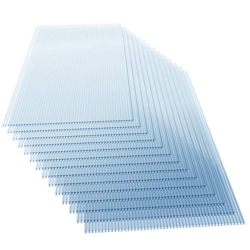 Deuba Placas de policarbonato 14 paneles 60,5x121cm 10,25m² doble pared de policarbonato resistente a los rayos UV