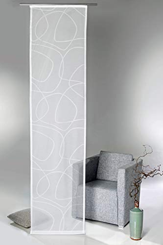 heimtexland® – Cortina para panel japonés, diseño abstracto, incluye accesorios, 60 x 245 cm, color blanco natural, tipo 595