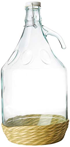 Home 1900500 - Damajuana de vidrio con funda de plástico, 5 L, color Gris