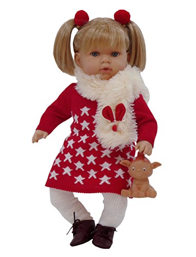 Muñeca Tita con duendecillo de regalo (R/1015), graciosa muñeca con dos coletas ideal para que los niños jueguen a peinarla y además tiene un bonito vestido para poder aprender a vestir y a desvestir