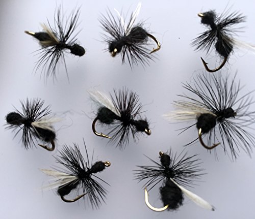 Pesca con moscas secas, negras, hormigas voladoras, para truchas, bagres, percas, paquete 159BL 