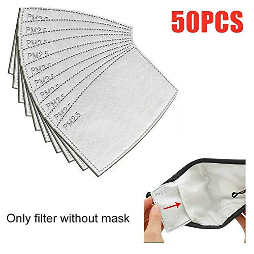 20/50 Unidades PM2.5 - Filtro de máscara Transpirable y Transpirable, Lote de filtros de carbón Activo, Filtro de carbón Activado por máscara de algodón
