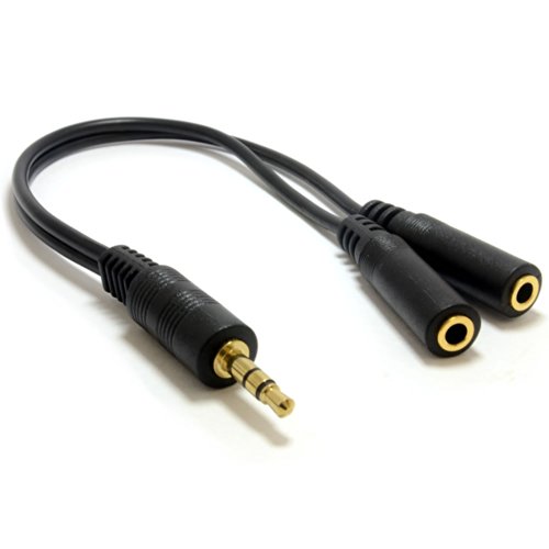 3,5 mm Estéreo Conector Jack Divisor Adaptador Cable Cable Oro 20 cm