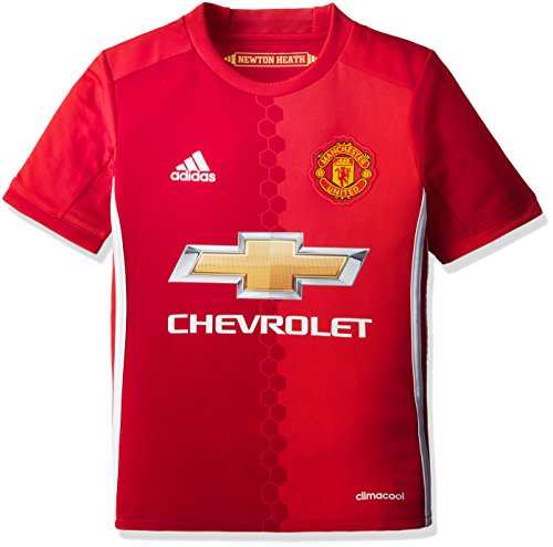 adidas H JSY Y Camiseta 1ª Equipación Manchester United 2015/16, Niños, Rojo/Blanco, 13-14 años