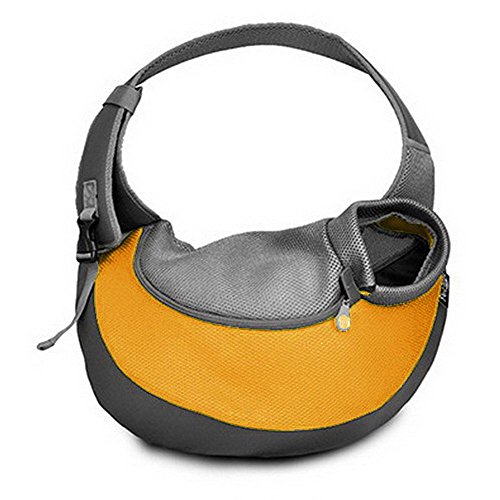 BIGWING Style-Bolso Bandolera para Llevar Perrito Gatito Mascota Portable Todo en Uno, Amarillo Pequeño