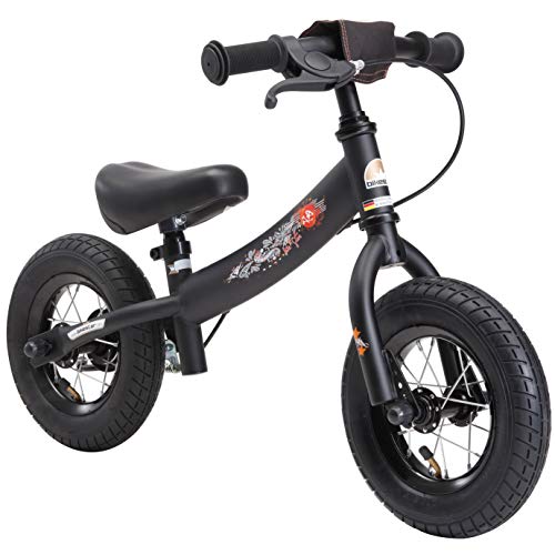 Bikestar Bicicleta de Equilibrio para niños de 2 años con neumáticos de Aire y Frenos | 10 Pulgadas Sport Edition | Negro