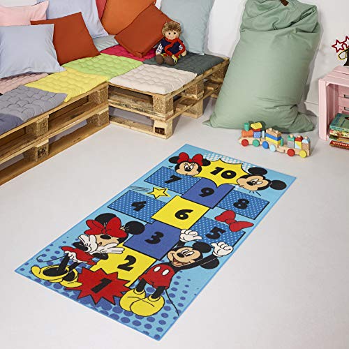 Carpet Studio Disney Alfombra Infantil Suave al Tacto para Niño y Niña, 80x160cm, Respaldo de látex Antideslizante, Fácil de Mantener, Sin Peligro para niños y Animales, Mickey & Minnie Pop-it