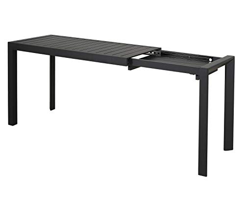 Chicreat - Mesa extensible de aluminio, 127-165 x 57 x 71,5 cm (negro)