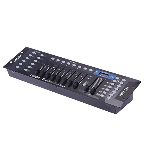 Controladora DMX,Lixada 192 Canales DMX 512 Consola para Iluminación de Escenario,Equipo DJ Disco Fiesta