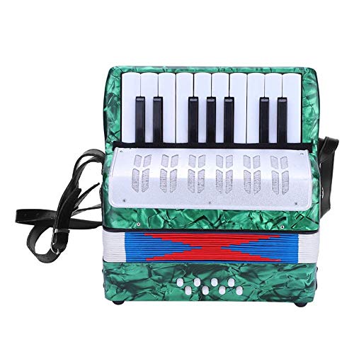 Dilwe Acordeón, Mini Pequeño 17-Key 8 Bajo Acordeón Educativo Musical Instrumento Juguete para Principiantes Enseñanza de la Primera Infancia(Verde)