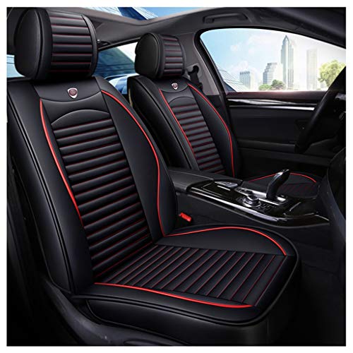 Funda de asiento de automóvil, delantera y trasera Juego completo de 5 asientos Protectores de asiento de cuero universal Four Seasons Pad Airbag compatible. (color : NEGRO)