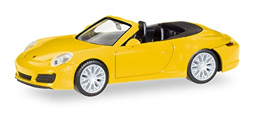 Herpa 028899 Vehículo Porsche 911 Carrera 4S Cabrio, racinggelb