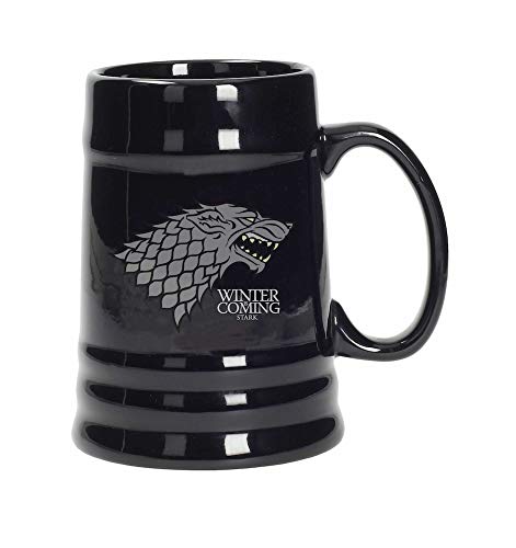 Juego de Tronos - Jarra de cerámica diseño Stark, color negro (SD Toys SDTHBO02897)- Stark Jarra Cerámica Game Of Thrones, Color, 10 X 12 X 14 cm (SDTHBO02897)