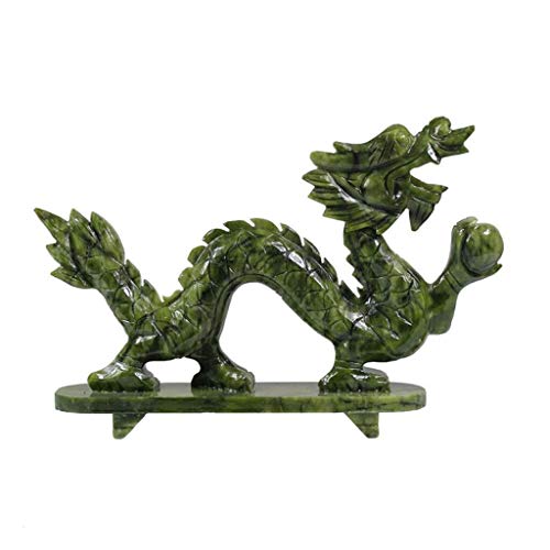 LULUDP-Decoración Zodiaco Chino Feng Shui Jade Resina Estatua del dragón Feng Shui Decoración Figura, for Profesionales y esculturas, Suerte y éxito de colección, estatuas Miniatura Manualidades