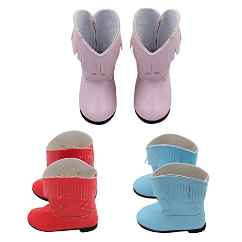 Meiyiu 3 Pares de Zapatos de 18 Pulgadas 43cm Accesorio de muñeca Accesorio de Arranque de casa de Juego Color Aleatorio