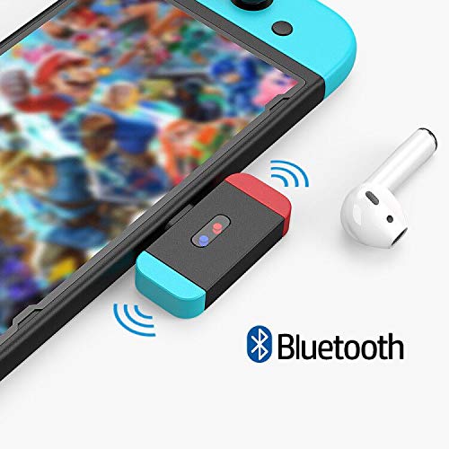 NetDot Nintendo Switch Adaptador Bluetooth con Conector USB-C,Conecta 2 Auriculares,Compatible PS4,Bose,PC y Auriculares Bluetooth
