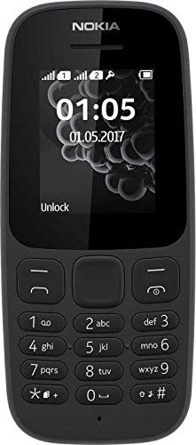 Nokia 105 DS Teléfono móvil, SIM doble, 4.57 cm (1.8"), 120 x 160 Pixeles, 800 mAh, Negro