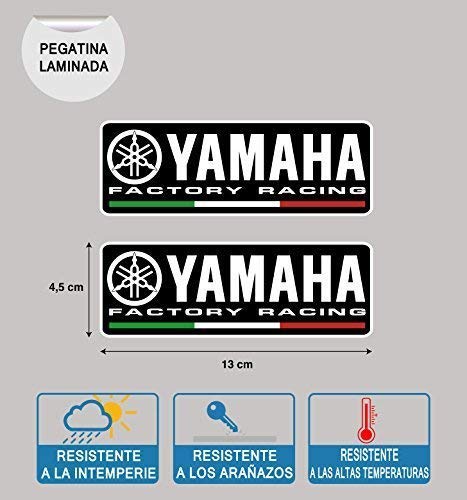 Pegatina Compatible con Yamaha Factory Racing LAMINADA Impresion 2 Unidades