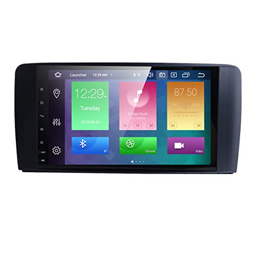 Radio de coche con doble DIN Android 9.0 para Mercedes Benz Clase ML W164 (2005-2012) GL-X164 (2005-2012) pantalla táctil de 9 pulgadas, 1024 x 600, compatible con GPS Navi DAB + RDS Radio SWC WiFi