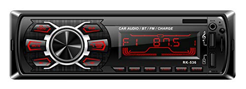 Radio de Coche, Rixow Autoradio FM Estéreo Bluetooth 60W*4 Doble USB Carga Rápida Reproductor MP3 Llamadas Manos Libres 7 Colores de Luz de Fondo