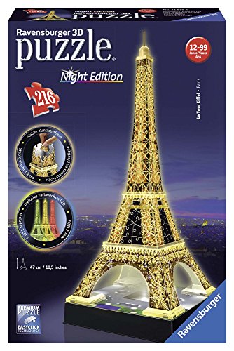 Ravensburger - 3D Puzzle Building Tour Eiffel Night (12579 1)