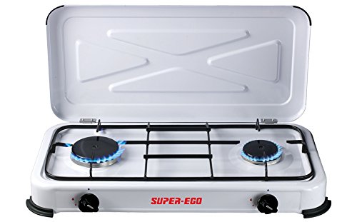 SUPER EGO SEH024800 Cocina gas portátil, Blanco, 60x10x30 cm