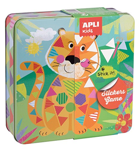APLI Kids - Caja metálica con juego de gomets Tigre