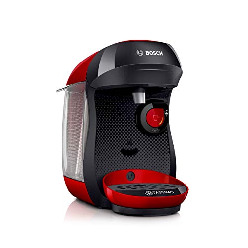 Bosch TAS1003 TASSIMO Happy Cafetera de cápsulas, 1400 W, color rojo y negro