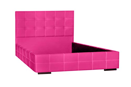Cabecero de Cama Modelo Flipper, Tipo bañera, tapizado en Polipiel de Color Rosa.para somier o canapé de 105 x 200cm. Pro Elite.