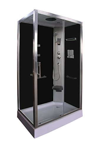 Cabina de ducha negra DP-8001R (120 x 80 x 210 cm)