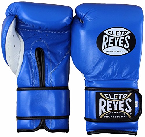 Cleto Reyes guantes de boxeo de formación colección, profesional, Safetec, Lace Up, Hook & Loop, extra acolchado, híbrida ajuste puños y guantes de boxeo, XL, Blue (Hoop and Loop)