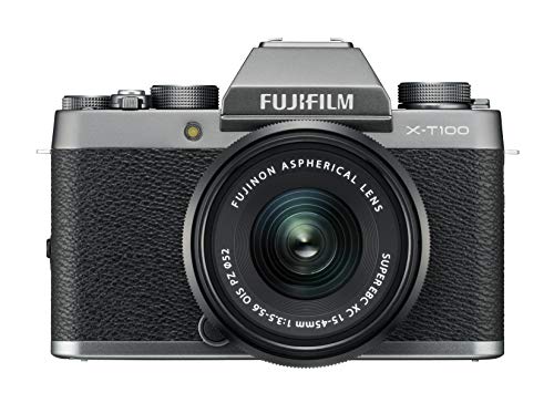 Fujifilm X-T100  - Cámara digital, objetivo XC15-45 mm, 24,2 megapíxeles, Plata