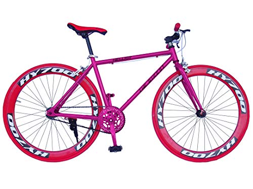 Helliot Bikes Soho 03 Bicicleta Fixie Urbana, Unisex Adulto, Negra/roja, M-L