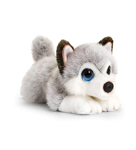 Keel Toys Cachorros de Peluche (25 cm), Color Gris, Blanco (SD2458)