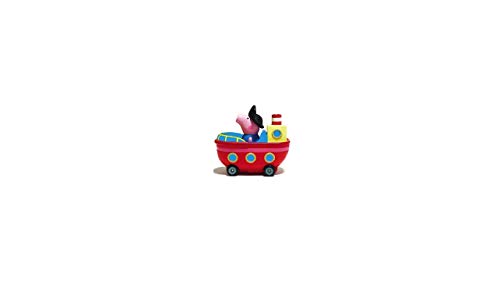Peppa Pig Peppa Wutz Mini Flitzer Schorsch's Barco Ruedas, vaporizador con Asiento para 1 Figura, Juguete Original niños a Partir de 2 años. (Jazwares 96589)