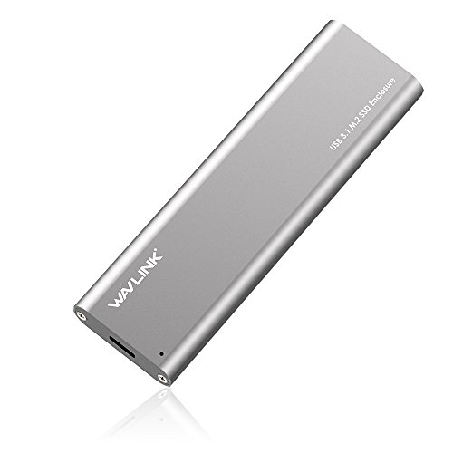 Wavlink USB C M.2 NGFF - Carcasa para Disco Duro SATA a USB C SSD Caddy – Tipo C Gen 2 SuperSpeed hasta 10 Gbps con diseño de Aluminio, Incluye Cables USB C y USB 3.0 – [Compatible con Thunderbolt 3]