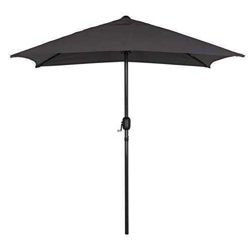 Aktive Garden 53880 - Parasol Rectangular, 120 x 200 cm, Mástilil Aluminio 38 mm, Gris