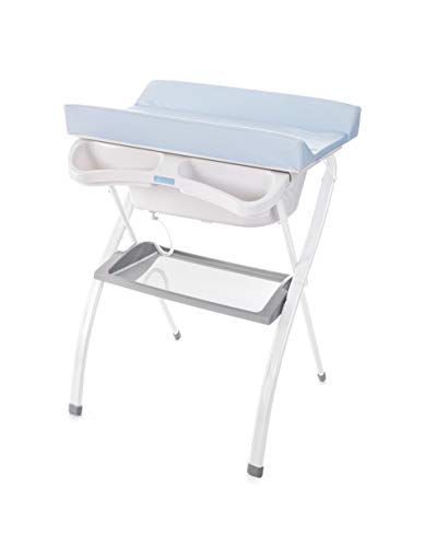 Bañera alta Spalsh ZY Baby - compacta con cambiador, baño para bebes, asiento anatómico - Zippy (Azul Claro) - Nuevo Modelo!