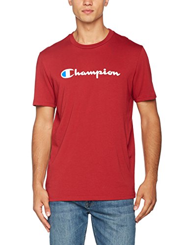 Champion Classic Logo Camiseta, Rojo, L para Hombre