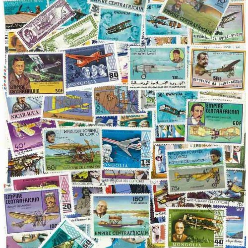 Coleccion de sellos aviones obliterados, 100 ejemplares