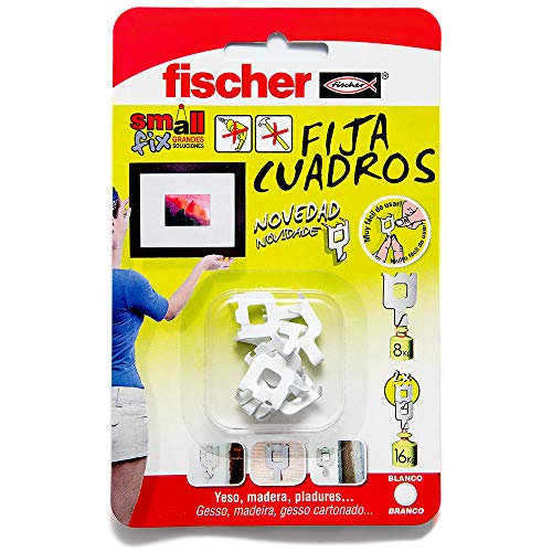 FISCHER Fijacuadros Blanco (Envase de 8 Ud.), 522206