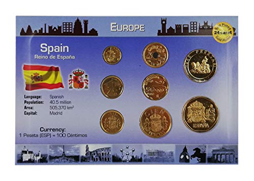 IMPACTO COLECCIONABLES Monedas de ESPAÑA - Las Últimas Pesetas Bañadas en Oro de 24 Quilates